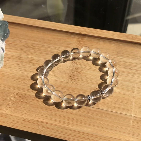Clear Quartz Bracelet | Buy Online Clear Quartz Crystal Bracelet Mini Heart  Charm - Shubhanjali